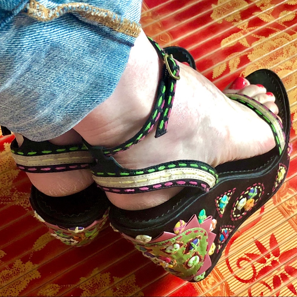Sam Edelman Platform Button Silky Sandals 9M - Picture 15 of 15
